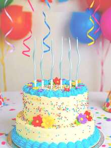6 piezas de velas decorativas en espiral doradas chapadas para pastel de cumpleaños romántico - Ver 6
