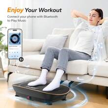 MERACH Vibration Plate, Whole Body Workout Powerful Quiet Vibration Plate Exercise Machine For Weight Loss And Shaping, Auto Or Manual Speed Control, Built-In Bluetooth Speaker - UK Plug(220-240V) - View 4