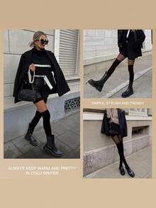 1双女士仿过膝长筒袜，透明网纱，假过膝长筒袜，修身紧身裤袜 - 彩色 - 查看 6