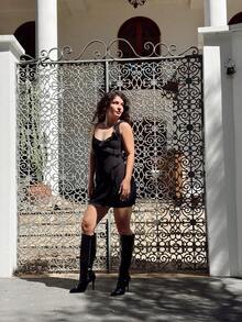 Shiny Patent Leather Knee-High Boot With 10 Cm Stiletto Heel. Sexy Microfiber Leather With Side Zipper. Party Boot For Winter. - Black - View 4