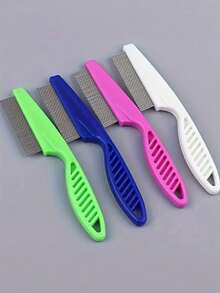 1pc Stainless Steel Single Row Comb, Black - Multicolor - View 4