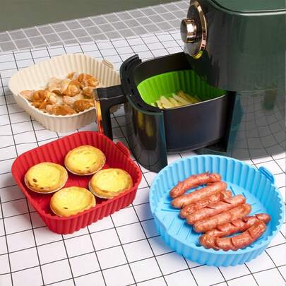 22.5x20x5cm Silicone Square Baking Tray - Foldable, Non-Stick Baking Tool. Silicone Material: Heat-Resistant, Non-Stick, Easy To Clean And Food Release. Foldable Design: Saves Storage Space; Bottom Pattern Adds Fun. Suitable For Baking Cakes, Cookies, Snacks. Practical Household Baking Tool!