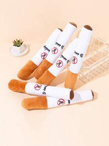 毛绒发声咀嚼娃娃 香烟造型狗/猫玩偶，逼真毛绒宠物枕头配件 - 彩色 - 查看 6