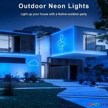 LQHZMYY 1条USB供电变色霓虹LED灯带 - 多色、声控、可调光、IP65防水、遥控、DIY、DC5V,适用于情人节、电影主题、派对、送给女朋友/朋友的礼物,营造缤纷派对氛围。 - RGB - 查看 8