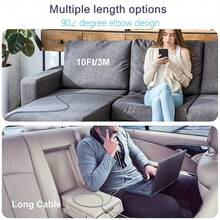 90度弯头USB-C数据线，快充线，兼容华为，PD快充线，设计紧凑，柔韧耐用的编织材质，兼容华为及其他智能手机 - 彩色 - 查看 4