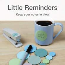 Transparent Sticky Notes 12 Pads Per Pack Circle Sticky Notes Small Sticky Tabs For Organizing 6 Pads Of 1 Inch Notes 6 Pads Of 2 Inch Notes 12 Calming Colors 1016720 - 鎮靜 - 查看 6