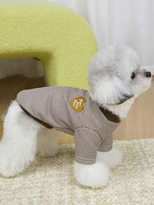 1pc Pet Lightweight Sweatshirt, New Spring/Summer Striped Sweatshirt, Heart Embroidered Logo Cat/Dog Clothes, Suitable For Poodle, Bichon Frise, Yorkshire Terrier, Chihuahua And Other Medium/Small Cats & Dogs - Multicolor - View 22