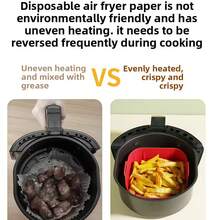 Silicone Air Fryer Liners Set, Reusable Square Non-Stick Air Fryer Basket Mats, Air Fryer Baking Tray Accessories - Multicolor - View 9