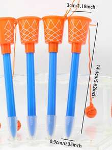 1pc Basketball Shaped Ballpoint Pen, Cartoon Creative Student Toy Pen, Fun And Interesting School Supplies, New Semester - Fun Basketball Shooting Pen - View 4