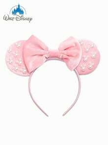 Disney 迪士尼米奇米妮老鼠耳朵发箍，1个装，超大号发箍，饰有闪亮的人造珍珠，天鹅绒发箍上点缀着珍珠蝴蝶结。采用柔软的天鹅绒材质制成，非常适合学校派对、化装舞会、角色扮演和主题公园游玩，是任何场合的理想礼物。 - 彩色 - 查看 3