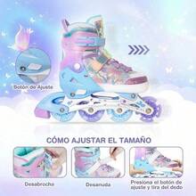 Patines En Línea Para Niñas, Patines Ajustables Con Forma De - Violeta - Ver 1