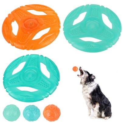 Glow Dog Ball ,TPR Rubber Flying Disc,Glow In The Dark Light Up Ball ,TPR Rubber Flying Disc,High Visibility Fetch Dog Toy, For Beach, Lake, Pool, Backyard & Dog Park Play For TPR Rubber Dog Toy For Medium & Large Dogs