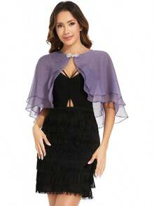 Women's Sheer  Shawls And Wraps For Evening Dresses Soft Wedding Cape Lightweight Bridesmaid Scarves Cover Up - 紅寶石 - 查看 11