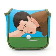 1pc Funny Personalized Putter Head Cover, PU Magnetic Closure Golf Club Sleeve, Ball-In-Hole Design Golf Putter Cover - Multicolor - View 2