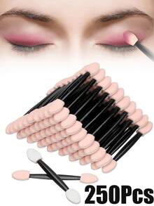 100支/50支化妆海绵眼影刷套装,眼影刷,化妆刷,双头软海绵眼影迷你化妆工具,情人节礼物,旅行必备,女生最爱 - 彩色 - 查看 13