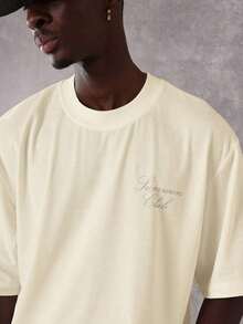SUMWON Summer Club Positano Amalfi Italian Inspired Graphic Tee Vacation Resort Beach Travel Casual Oversized Cotton-Shirt Summer Holiday Leisure WearMinimalist Style  Sweatshirt - 黃色 - 查看 6