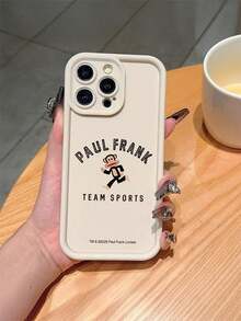 Official Licensed Paul Frank Soft Pink Phone Case, Full Body Shock-Proof Protection With Camera Cover, Cute Monkey Letter Pattern, New Design Suitable For IPhone 13/14/15/16 Pro Max - Multicolor - View 5