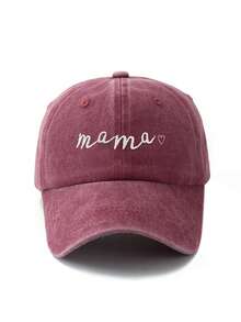 MAKEFGE 1pc Women's Embroidered Fashion "MAMA" Letter Mini Adjustable Size Sun Protection Outdoor Casual Baseball Cap, Suitable For Daily Matching - 1 Piece Of Love - View 15