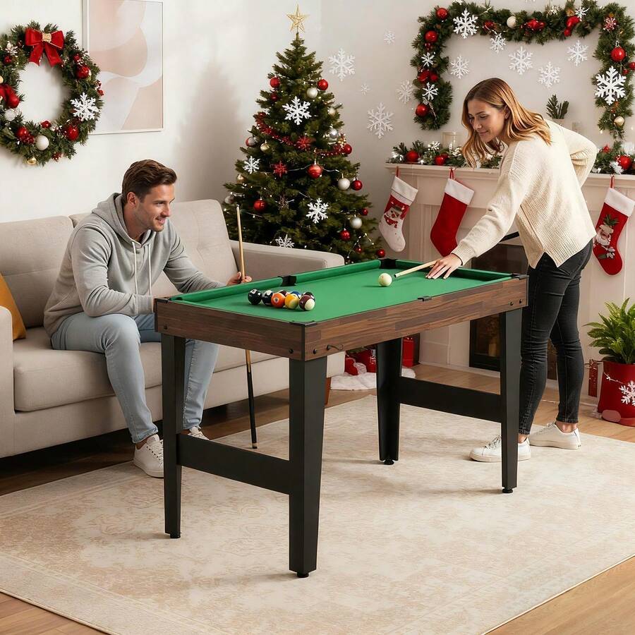 COSTWAY 10-In-1 Combo Game Table Set, Multi Game Table W/ Foosball, Air Hockey, Pool, Ping Pong, Shuffleboard, Bowling, Chess, Checkers, Backgammon, Stackable Combination Table Set For Home, Office, Bar, Brown - Brown - View 1