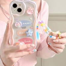 Newmine Novelty Case: 3D Wavy Cute Bunny Phone Case/Bracelet Protector With High-Value Cartoon Design And Drop-Proof Features. - Multicolor - View 111