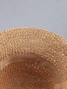 Classic Straw Braid Hat, Women's Beach Hat, Versatile Bucket Hat,, Spring/Summer - 卡其色 - 查看 4