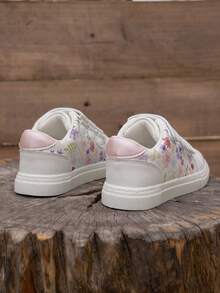 Zapatillas deportivas de moda impresas para niños, de fácil puesta y quitado con , cómodas zapatillas casuales blancas para el campus, diseño minimalista y ligero, zapatos planos para niñas, adecuados para niños de 3 a 14 años, nueva colección primavera/verano, aptos para interior/exterior, actividades casuales, uso diario, festivales, fiestas - Blanco - Ver 14