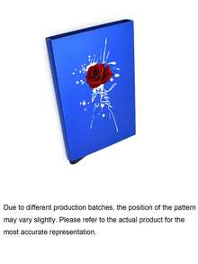 Slide-Out Wallet - Elegant Red Rose Black Anti-Theft ID Card Holder, Compact Minimalist Metal Credit Card Holder With Slide-Out Card Box, Printed Pattern, RFID Blocking Credit Card Wallet, Portable Business Card Holder - Multicolor - View 13