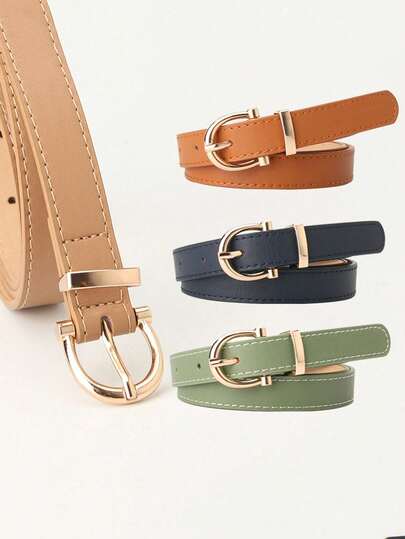 2 pezzi Cintura casual da donna, stile coreano, cintura sottile per la vita, accessorio per jeans, cintura versatile minimalista, regalo per studentesse