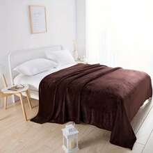 Microfiber Blanket For Standard Double Bed, Soft, Warm, Premium Winter Style - Óxido marrón - Ver 4