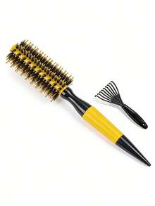 女士巴西美发造型梳 - 亮粉色和黑色尼龙/猪鬃混合梳齿，陶瓷梳筒，耐热梳齿，适用于巴西式头发护理，可搭配直发器/卷发棒使用，适合普通发质，粉黑配色，沙龙和家用皆宜，符合人体工学的舒适手柄设计，干湿两用，经久耐用，精准度高 - 彩色 - 查看 23