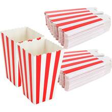 20/10/5件套条纹爆米花纸盒，派对礼品袋，糖果盒，复古爆米花袋，适用于派对、生日、电影之夜、嘉年华、睡衣派对、电影院零食盒，可装爆米花、薯条、鸡块等。 - 爆米花盒子 - 查看 3