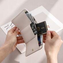 1个男士PU皮钱包，带金属扣，多卡位零钱包，短款对折钱包 - 多色 - 查看 4