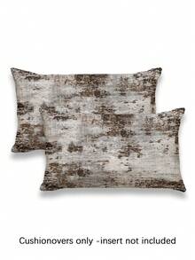 2pcs,Modern Abstract Distressed Texture Pillow Covers,Home Decor,Gift,Faux Linen Polyester Material,Hidden Zipper,No Filling,Suitable For Home Decoration,Living Room Decoration,Pillow Covers,Cushion Covers - Chocolate Dark Brown - View 14