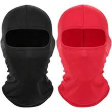2 件装薄款拉法帽滑雪面罩头套全脸面罩防风防晒防紫外线帽男女通用 - 彩色 - 查看 2