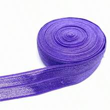 2 tamaños, 1 pulgada (25mm) Cinta elástica de satén plegable, Cinta de satén de spandex para el cabello, Accesorios para el cabello con encaje - Elige colores - Ver 37