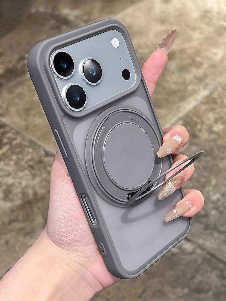 全新高品质360°磁吸指环支架半透明磨砂手机壳，兼容 17 Pro Max、17 Pro、16 Pro Max、15 Pro Max、13 Pro Max、14、13、12、15、16 Plus、11、17 Air，奢华设计，支持无线充电，防震边框保护套