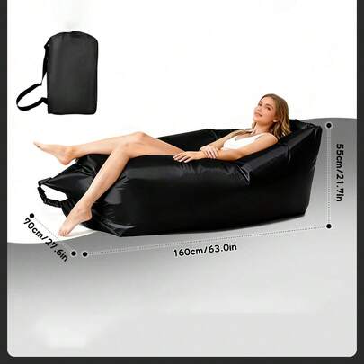 Sofá inflable individual multicolor para perezosos, sofá cama portátil de aire para playa al aire libre, saco de dormir plegable para acampar para un descanso cómodo C6G0