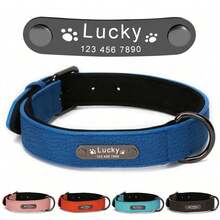 Personalized Engraved Leather Dog Collar (Leash Optional), Soft Padding, Textured Leather, Suitable For Small, Medium, And Large Dogs - Multicolor - View 10