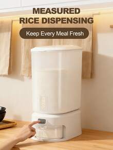 Clear Rice Dispenser, 22lbs Grain Container Storage With Lid, Measuring Cylinder, Rice Storage Container, Household Cereal Dispenser Bucket, Storing For Kitchen Cereal Dry Food, Kitchen Storage Helper, 11/22 Lbs Storage - Transparent - 查看 2
