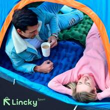 Colchon Inflable Camping Lincky Mat Autoinflable, Pad De Dormir Ultraligero Impermeable Portátil Para Campismo Y Senderismo, Colchón Compacto Resistente Reforzado Con Bomba De Pie Color Gris - Verde - Ver 6