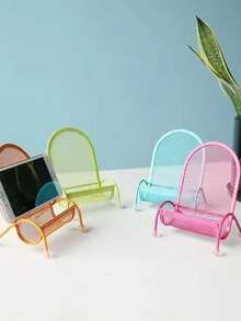 1pc Creative Adjustable Phone Stand | Cute Desktop Lazy Stand | Universal Smartphone Stand | Portable Phone Chair Stand (Standing) - Multicolor - View 7