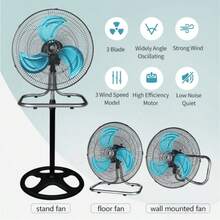 Ventilador eléctrico 3 en 1 de alta velocidad 18", mando a distancia,velocidad y dirección del viento ajustables, tres formas de uso, ventilador eléctrico silencioso - Tipo de Enchufe A USA (110-127V) - Ver 1