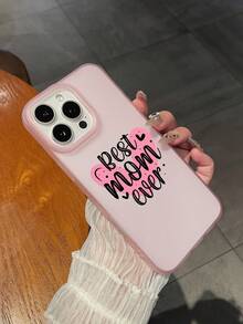 1个“最佳妈妈”爱心印花手机壳，可爱温馨的母亲节礼物，美观设计，哑光粉色半透明防刮防摔防滑手机壳，兼容 11/12/13/14/15/16/16 Plus/16 Pro/16 Pro Max/17/17 Pro/17 Pro Max，适合送给妈妈，母亲节、生日及日常使用。 - 粉色 - 查看 3