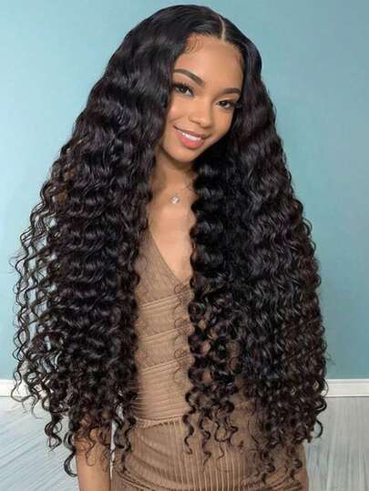 Leteme 13x6 13x4 Lace Front Wigs Human Hair 30 Inch Deep Wave Curly Lace Frontal Wigs For Women Wet And Wavy Glueless Wigs Pre Plucked With Baby Hair 200 Density