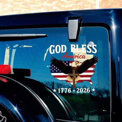 Adesivo per auto bestseller, adesivo decorativo per auto con aquila e bandiera americana per l'anniversario 1776-2026, impermeabile, resistente ai raggi UV, senza residui per carrozzeria, lunotto posteriore, serbatoio carburante, paraurti, decorazione per moto