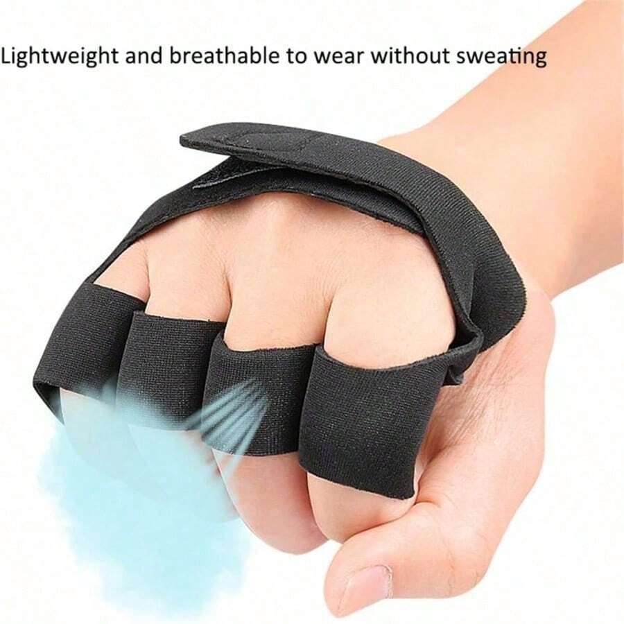 Fingerless 5-Finger Sports Weightlifting Gloves, Suitable For Home Fitness Training, Protect Palms - Black - View 1