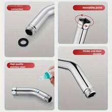 Adjustable Shower Angle Adapter, Stainless Steel Rotatable Elbow Connector, Converts Handheld Shower Head To Rain Shower, Shower Angle Adjuster, Shower Top Spray Rotatable Elbow Extension Rod - Multicolor - View 7