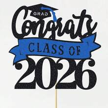 1pc "Congratulations To The Class Of 2025" Cake Topper, Graduation Cake Decoration, Congratulations Graduation Party Decor - Multicolor - View 11
