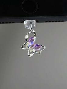 Accesorio de teléfono con colgante de lazo de mariposa, decorado con diamantes y perlas, regalo de primavera - Multicolor - Ver 8