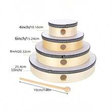 4-Inch, 6-Inch, 8-Inch, 10-Inch, 12-Inch Hand Drum, Orff Musical Instrument, Performance Instrument, Educational Tool, Lacquered Imitation Leather Hand Drum - Wood - View 7